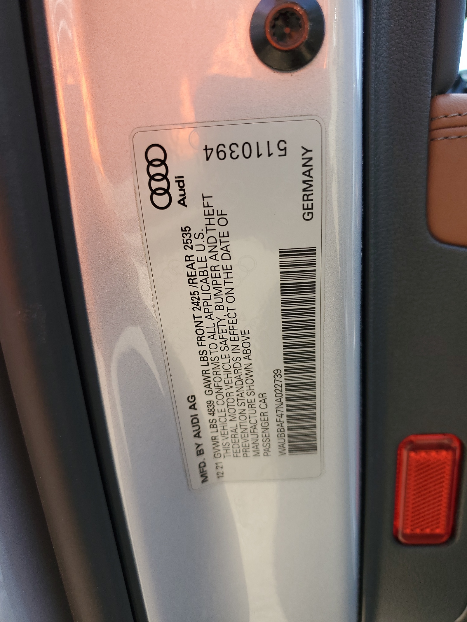 WAUBBAF47NA022739 2022 Audi A4 Premium Plus 40