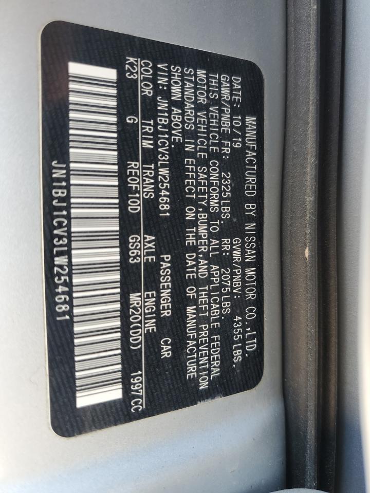 2020 Nissan Rogue Sport S VIN: JN1BJ1CV3LW254681 Lot: 64590674