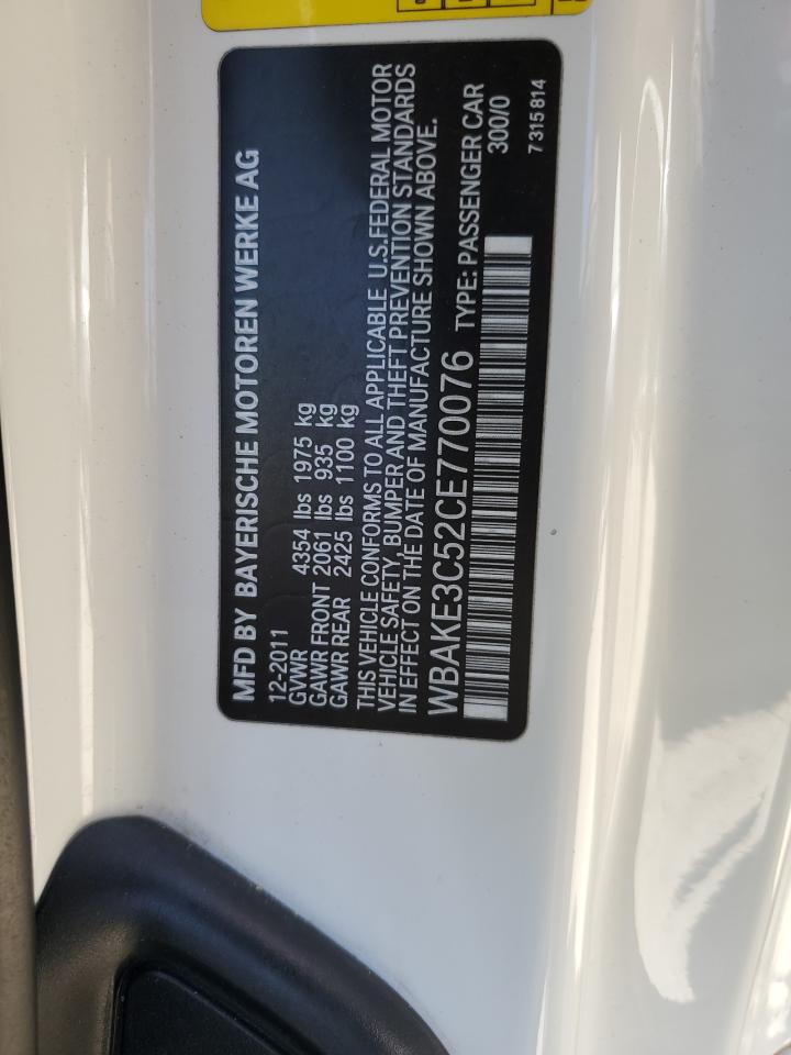 2012 BMW 328 I VIN: WBAKE3C52CE770076 Lot: 62025984