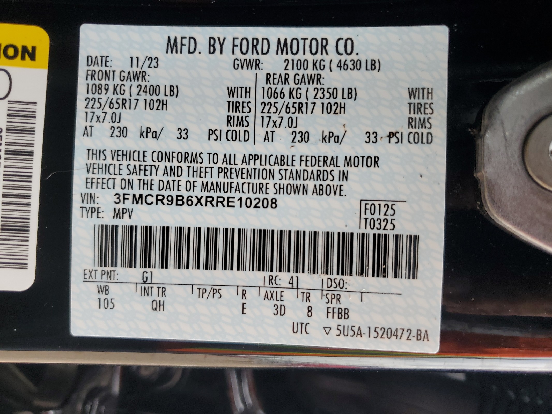 3FMCR9B6XRRE10208 2024 Ford Bronco Sport Big Bend