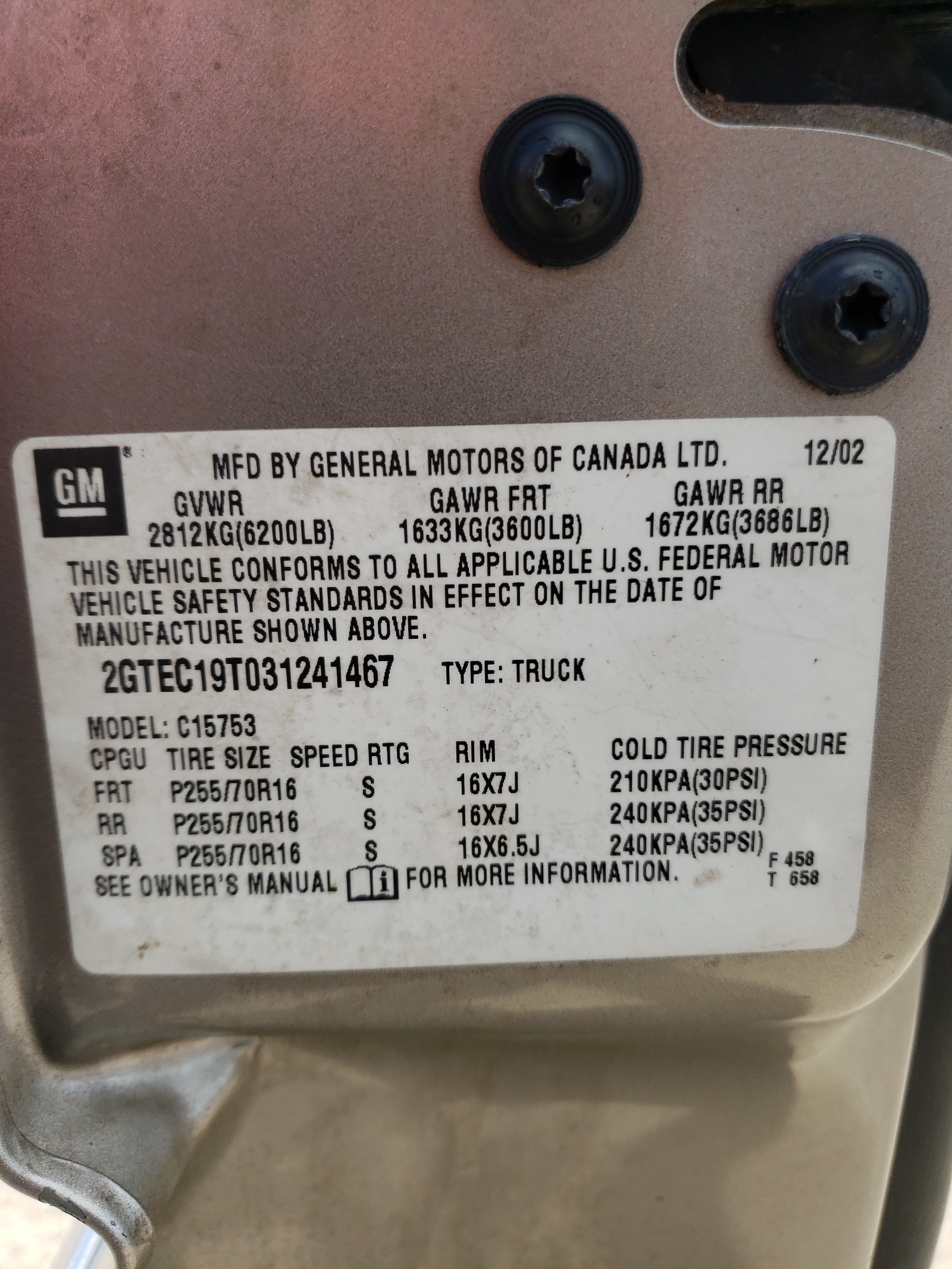 2GTEC19T031241467 2003 GMC New Sierra C1500