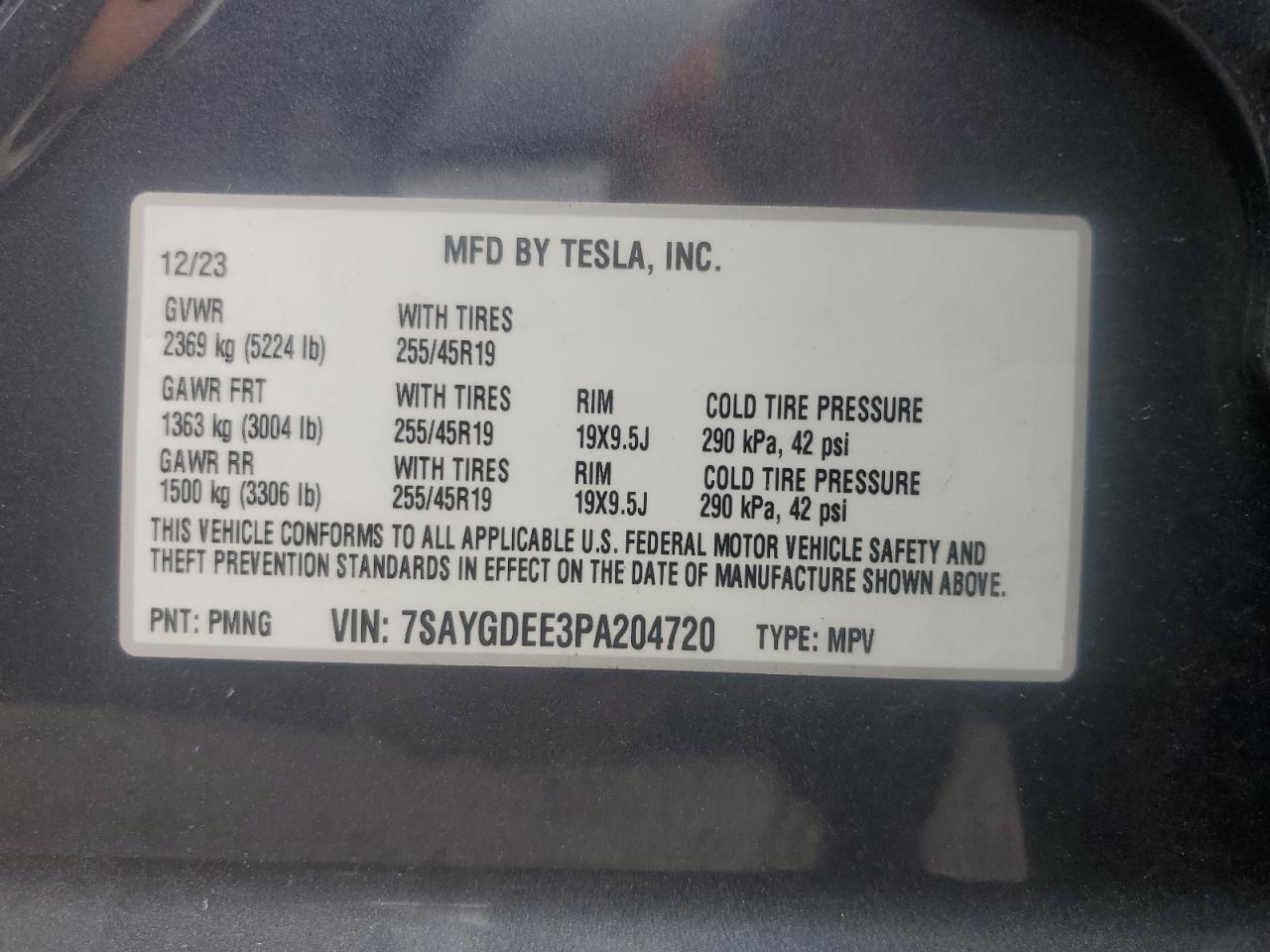 7SAYGDEE3PA204720 2023 Tesla Model Y