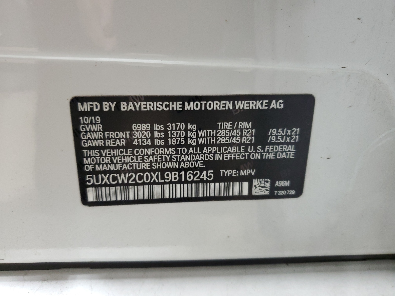 5UXCW2C0XL9B16245 2020 BMW X7 xDrive40I