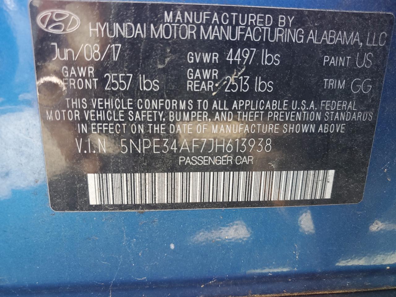 5NPE34AF7JH613938 2018 HYUNDAI SONATA - Image 13