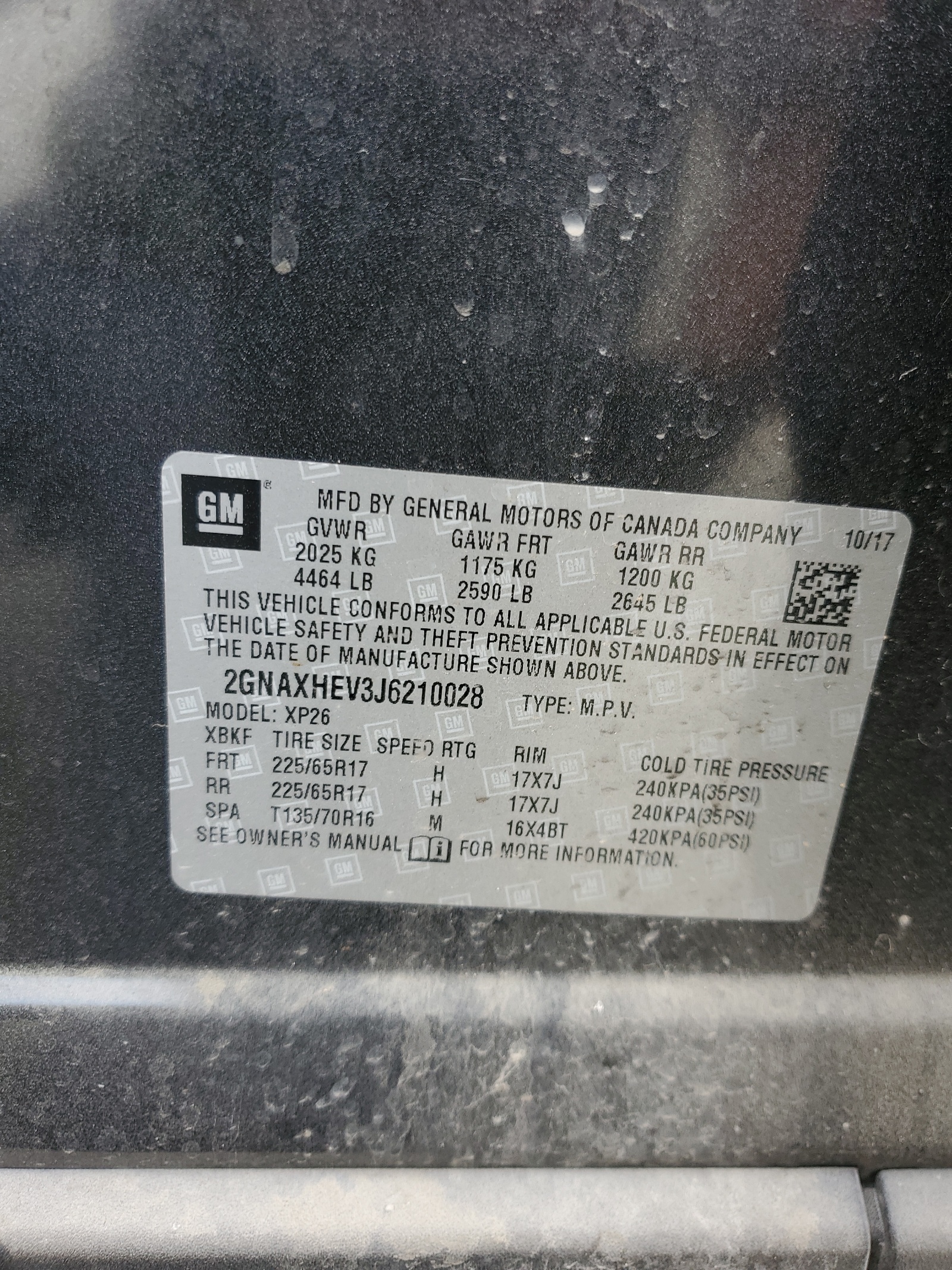 2GNAXHEV3J6210028 2018 Chevrolet Equinox Ls