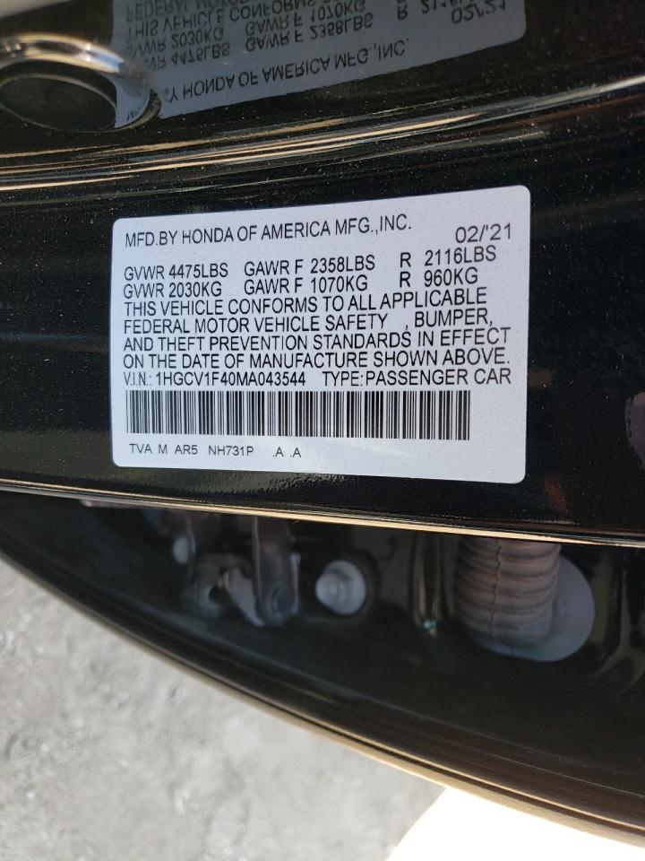 1HGCV1F40MA043544 2021 Honda Accord Sport Se