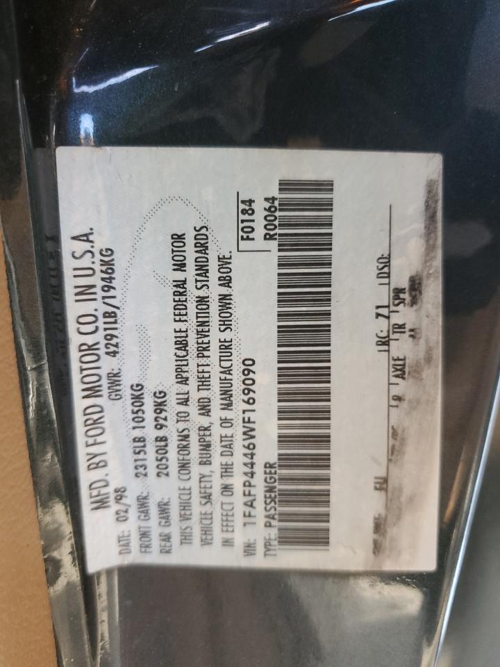 1998 Ford Mustang VIN: 1FAFP4446WF169090 Lot: 61792674