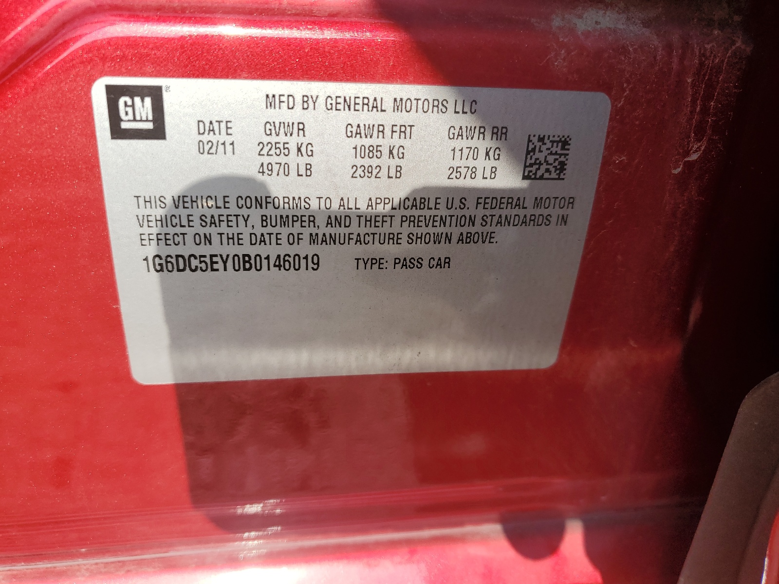 1G6DC5EY0B0146019 2011 Cadillac Cts