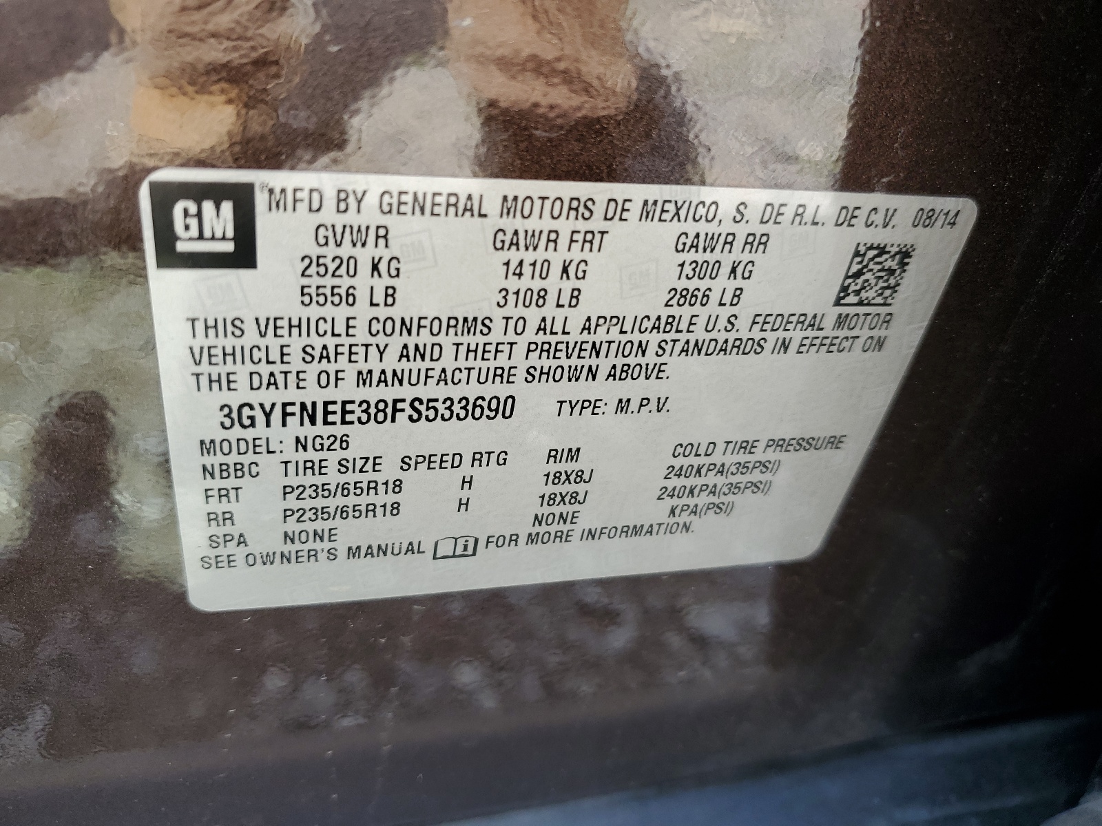 3GYFNEE38FS533690 2015 Cadillac Srx Luxury Collection