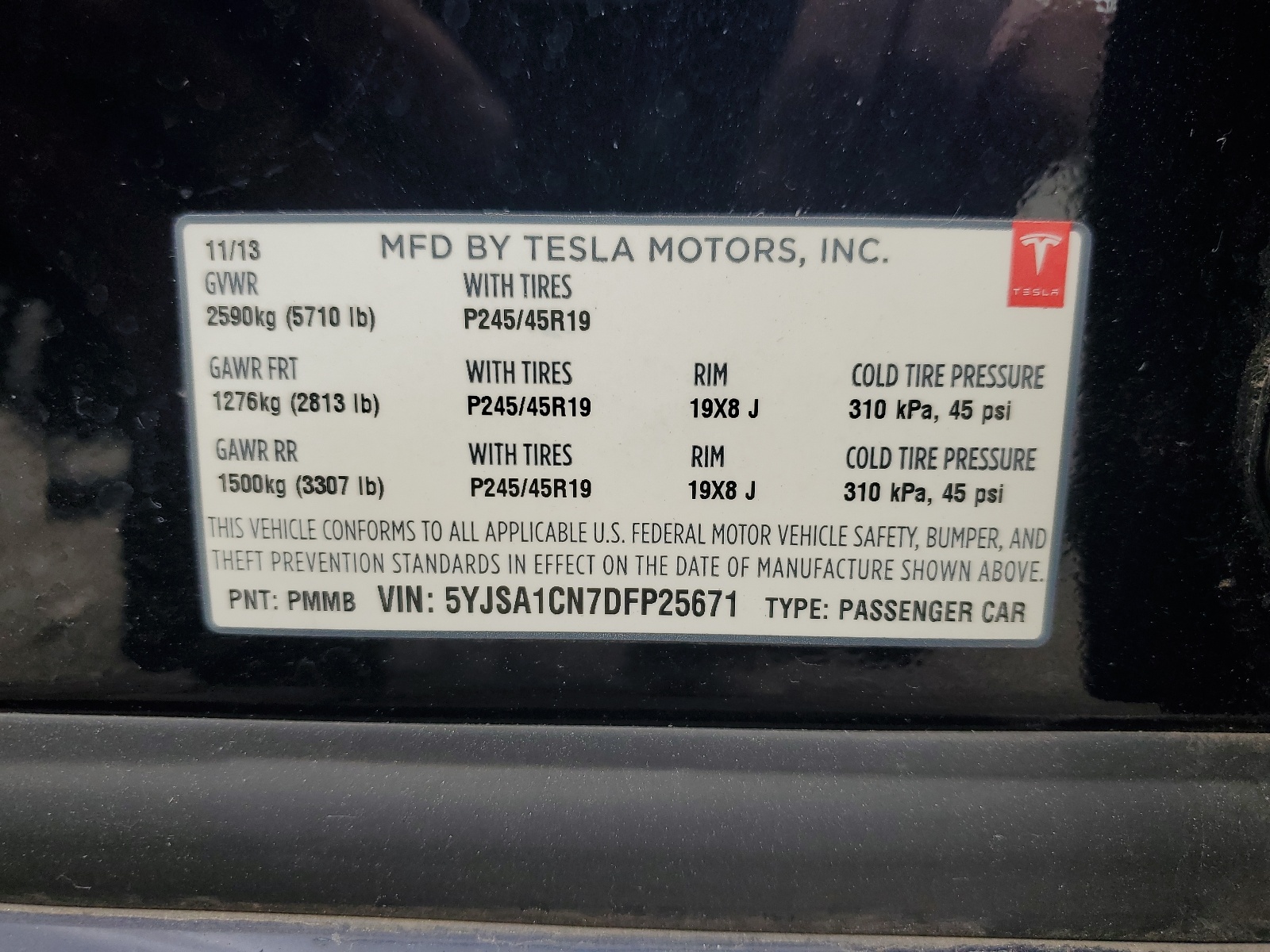 5YJSA1CN7DFP25671 2013 Tesla Model S