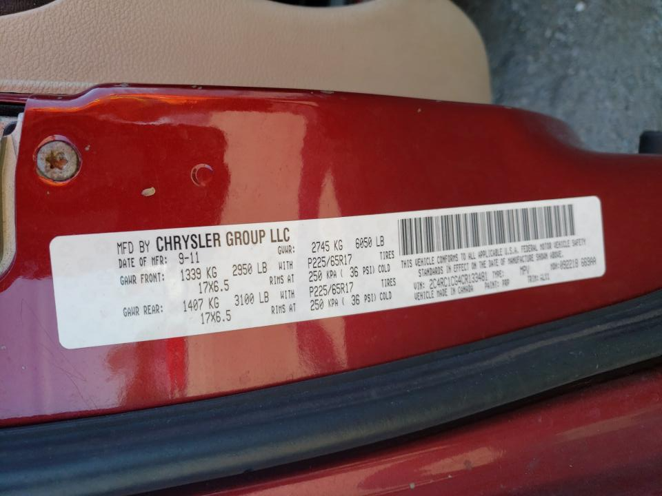 2C4RC1CG4CR133481 2012 Chrysler Town & Country Touring L