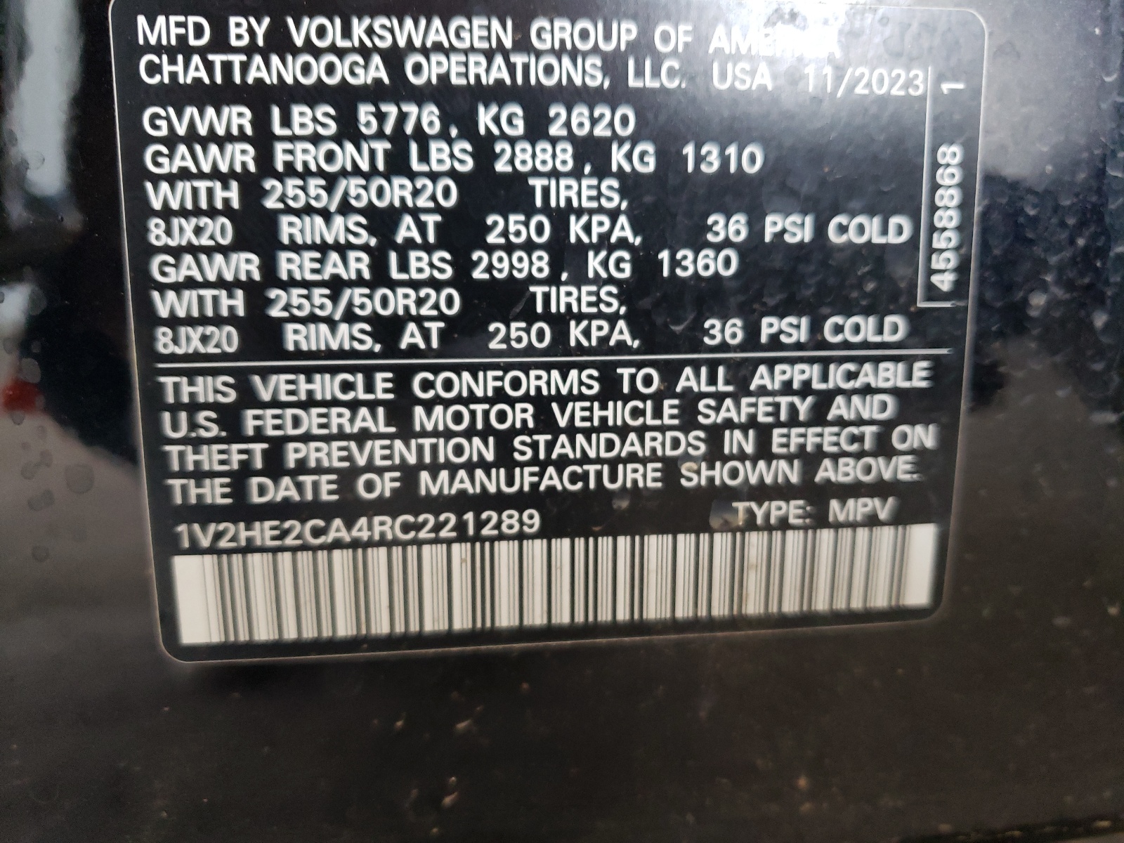 1V2HE2CA4RC221289 2024 Volkswagen Atlas Cross Sport Se