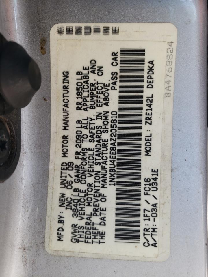 2010 Toyota Corolla Base VIN: 1NXBU4EE8AZ205810 Lot: 65143144