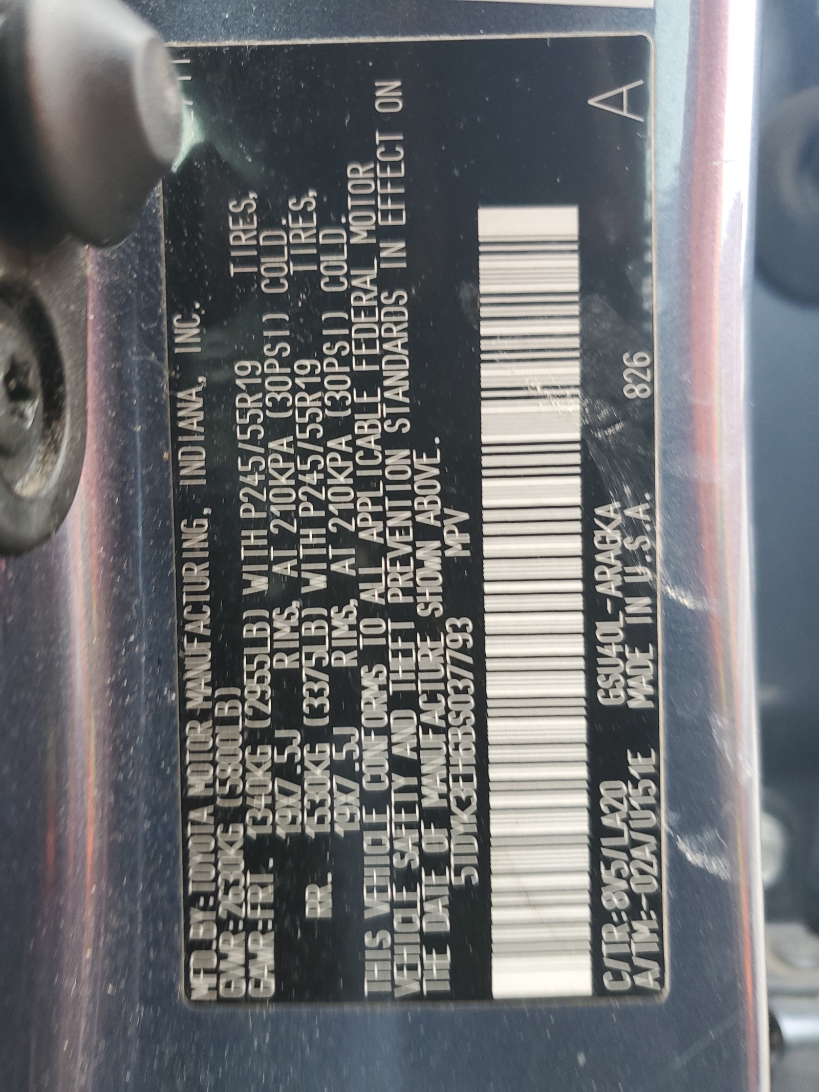 5TDYK3EH6BS037793 2011 Toyota Highlander Limited