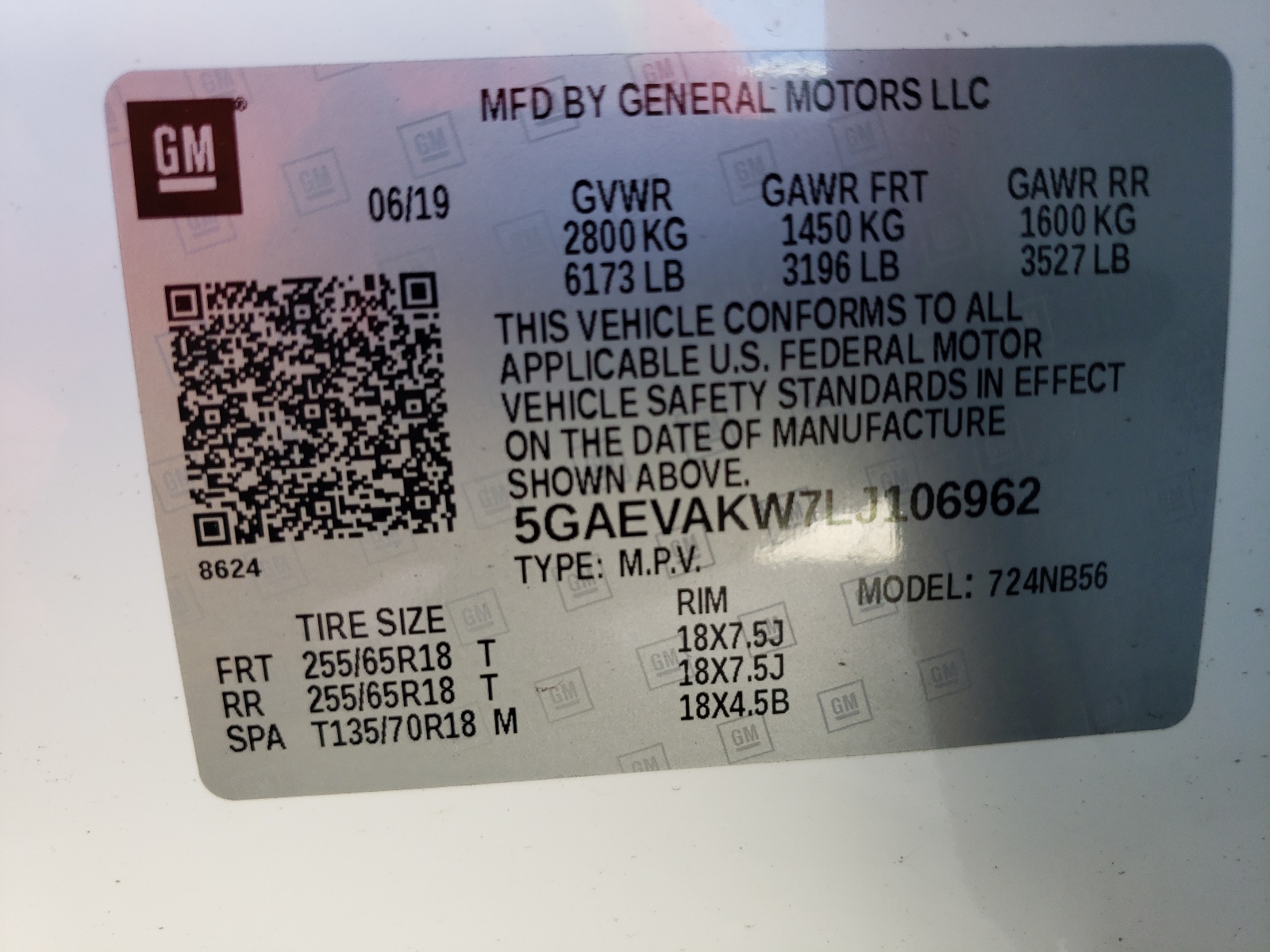 5GAEVAKW7LJ106962 2020 Buick Enclave Essence
