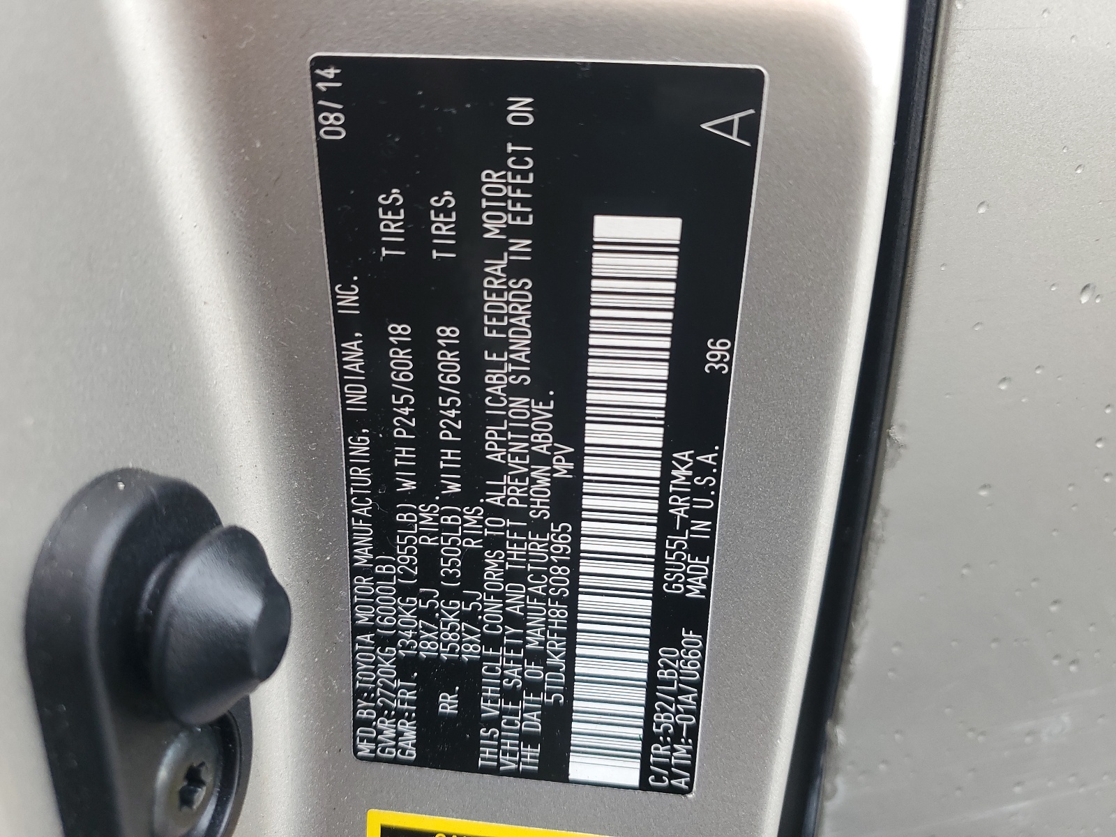 5TDJKRFH8FS081965 2015 Toyota Highlander Xle