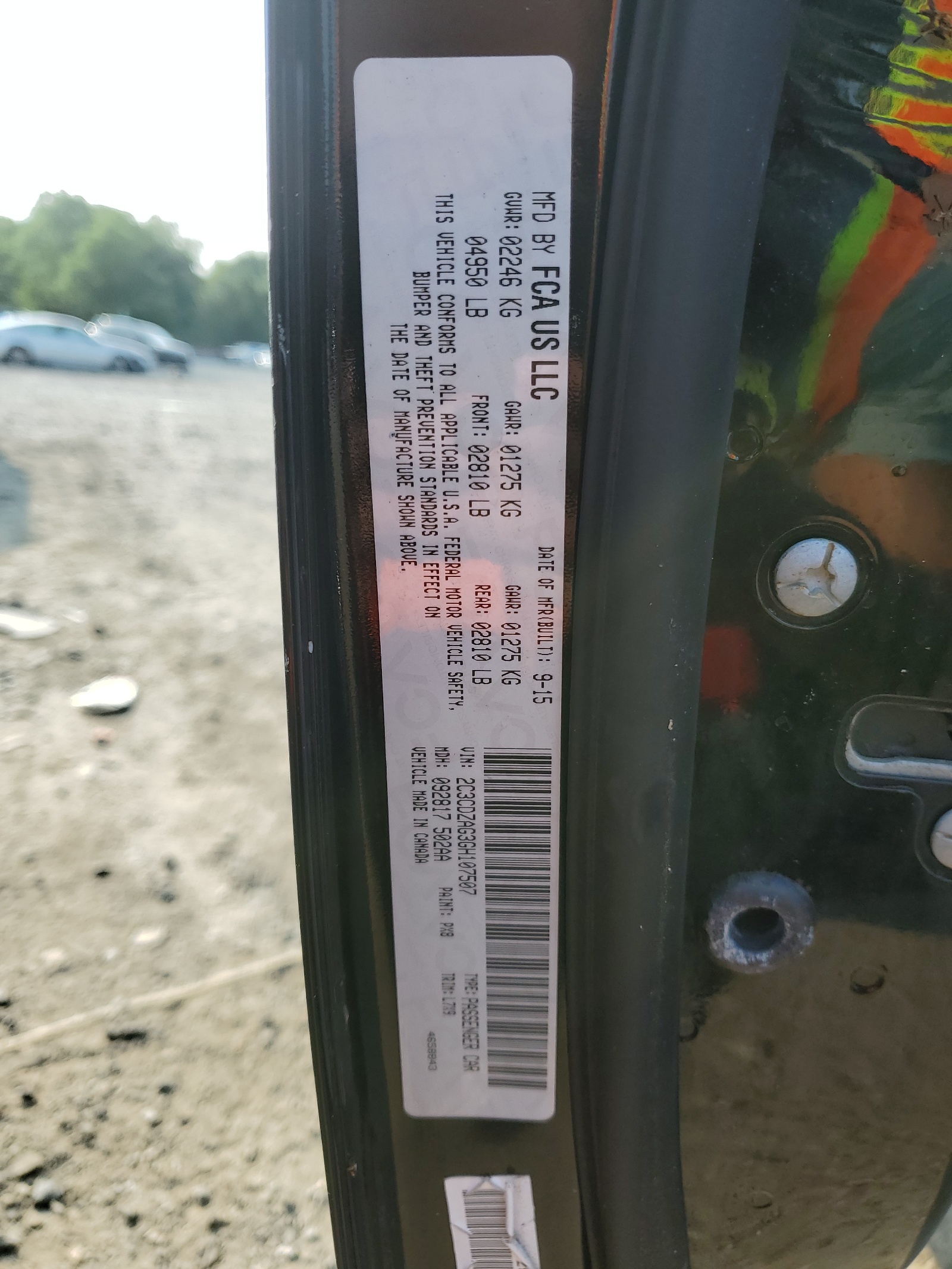 2C3CDZAG3GH107507 2016 Dodge Challenger Sxt