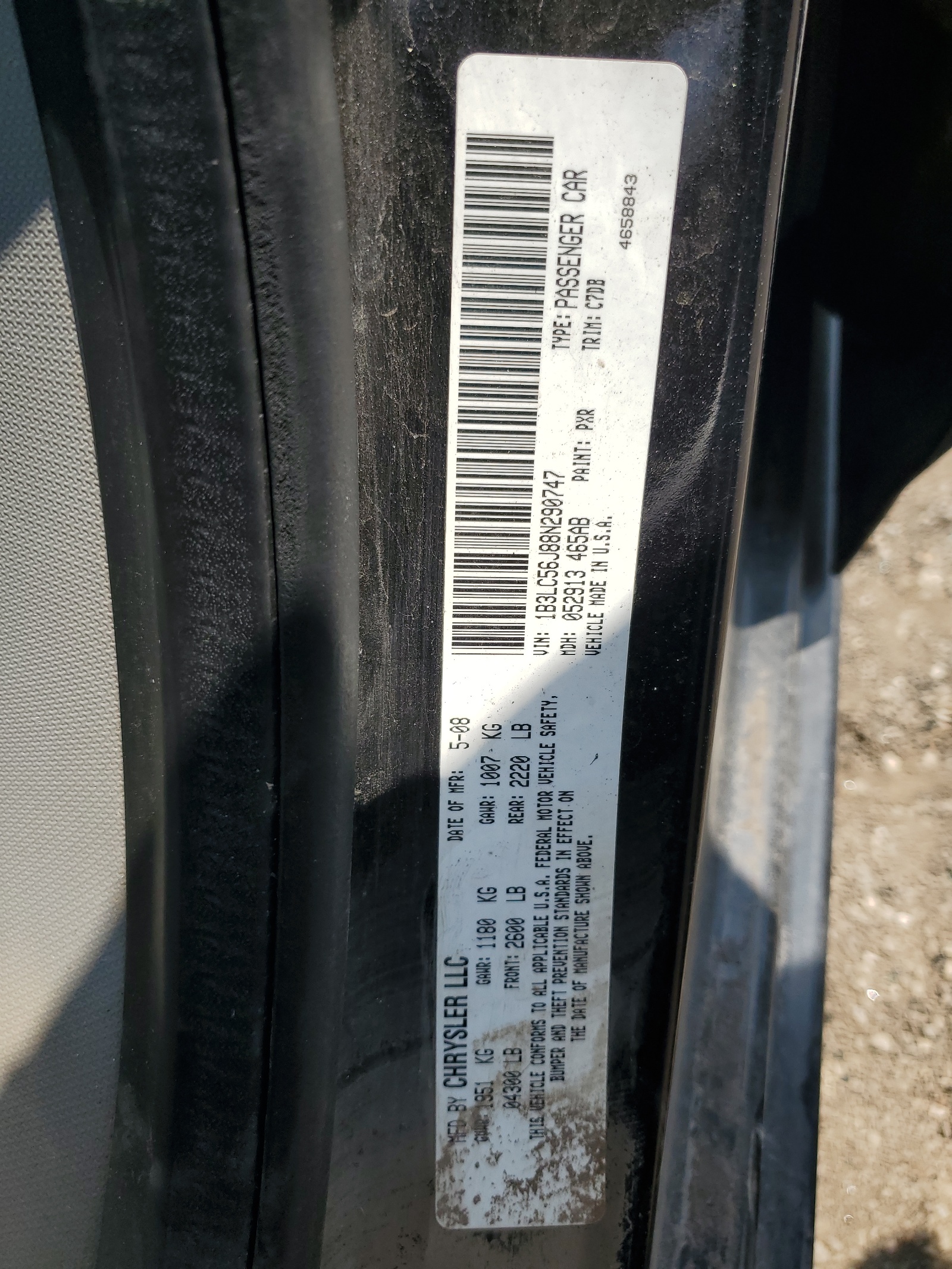 1B3LC56J88N290747 2008 Dodge Avenger Sxt