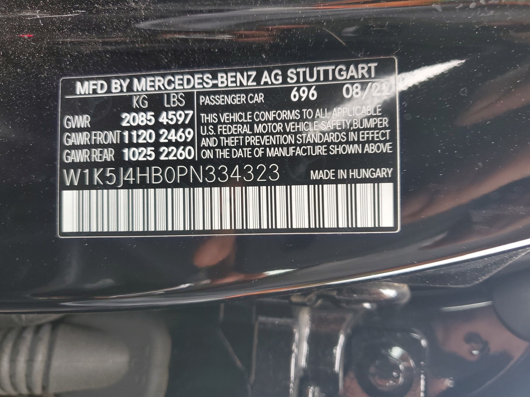 W1K5J4HB0PN334323 2023 Mercedes-Benz Cla 250 4Matic