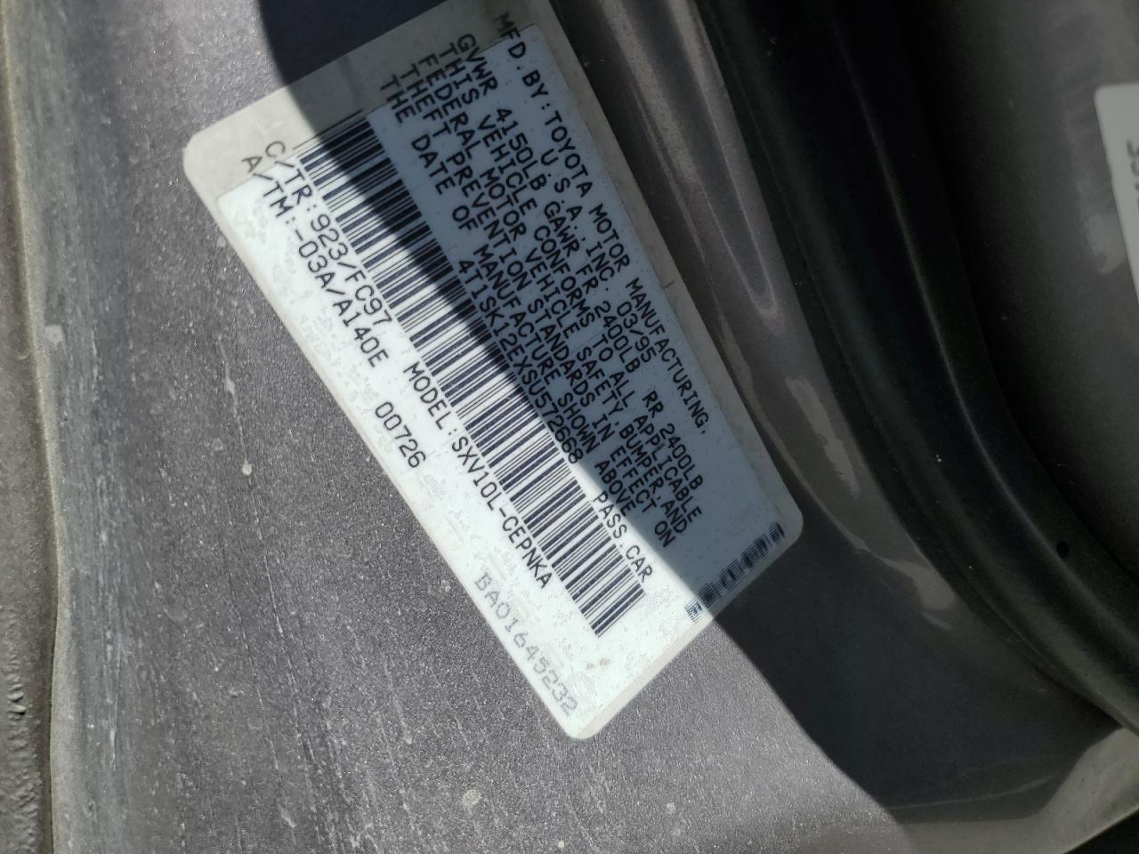 1995 Toyota Camry Le VIN: 4T1SK12EXSU572668 Lot: 56167334