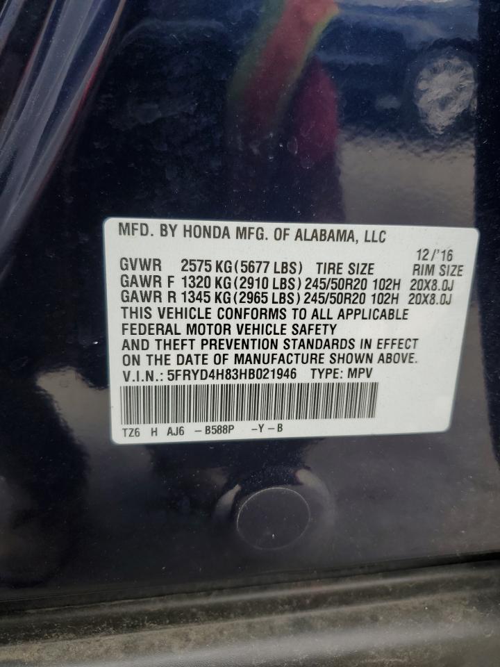 2017 Acura Mdx Advance VIN: 5FRYD4H83HB021946 Lot: 64858434