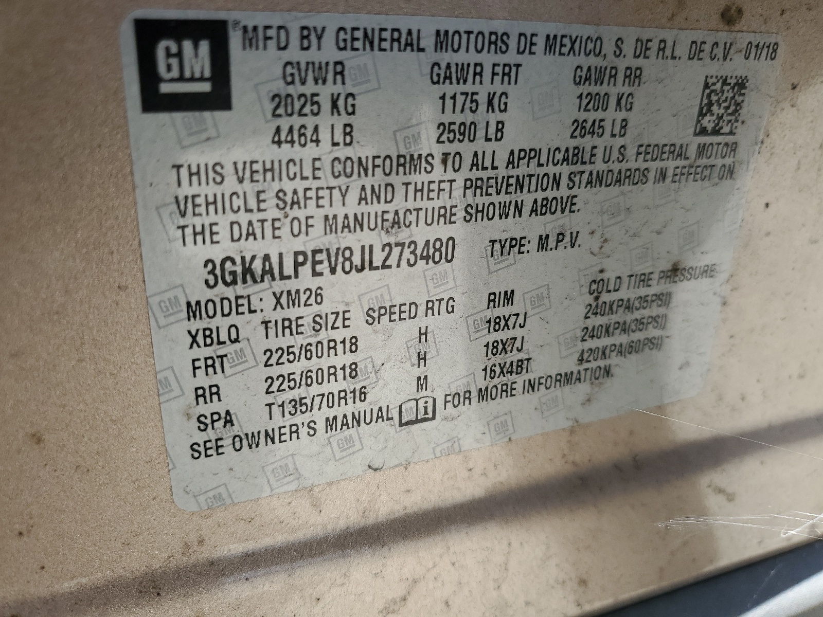 3GKALPEV8JL273480 2018 GMC Terrain Slt