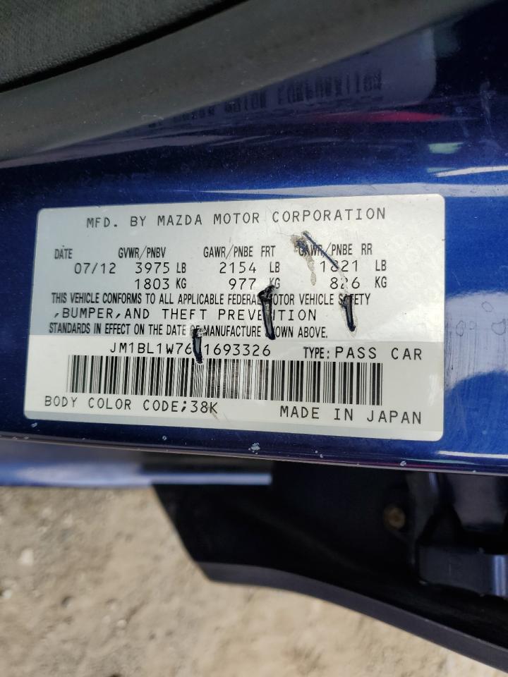 2012 Mazda 3 I VIN: JM1BL1W76C1693326 Lot: 61705304