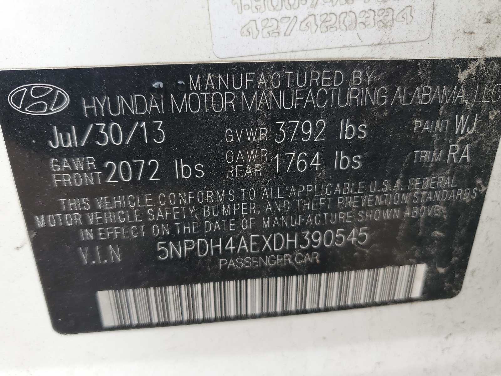 5NPDH4AEXDH390545 2013 Hyundai Elantra Gls