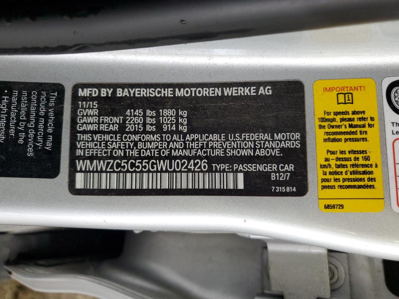 2016 Mini Cooper S Countryman VIN: WMWZC5C55GWU02426 Lot: 63331544