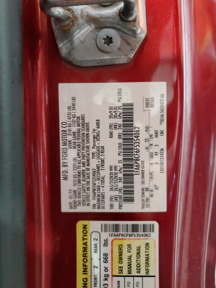 2015 Ford Mustang Gt VIN: 1FA6P8CF6F5354062 Lot: 65064244