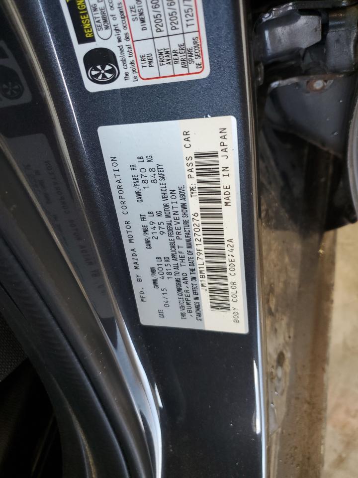 2015 Mazda 3 Touring VIN: JM1BM1L79F1270276 Lot: 65477144