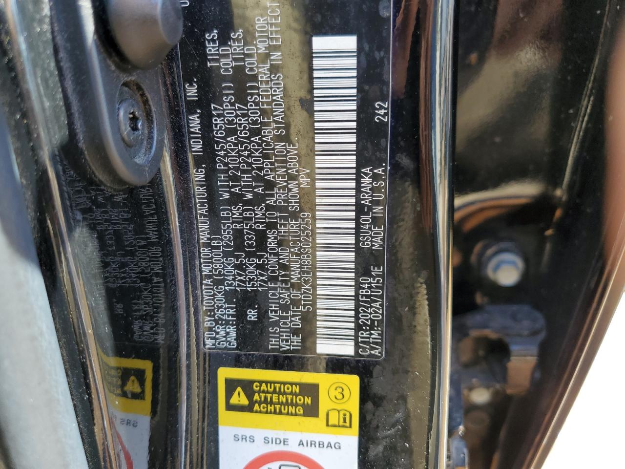 2011 Toyota Highlander Base VIN: 5TDZK3EH8BS025259 Lot: 61515784