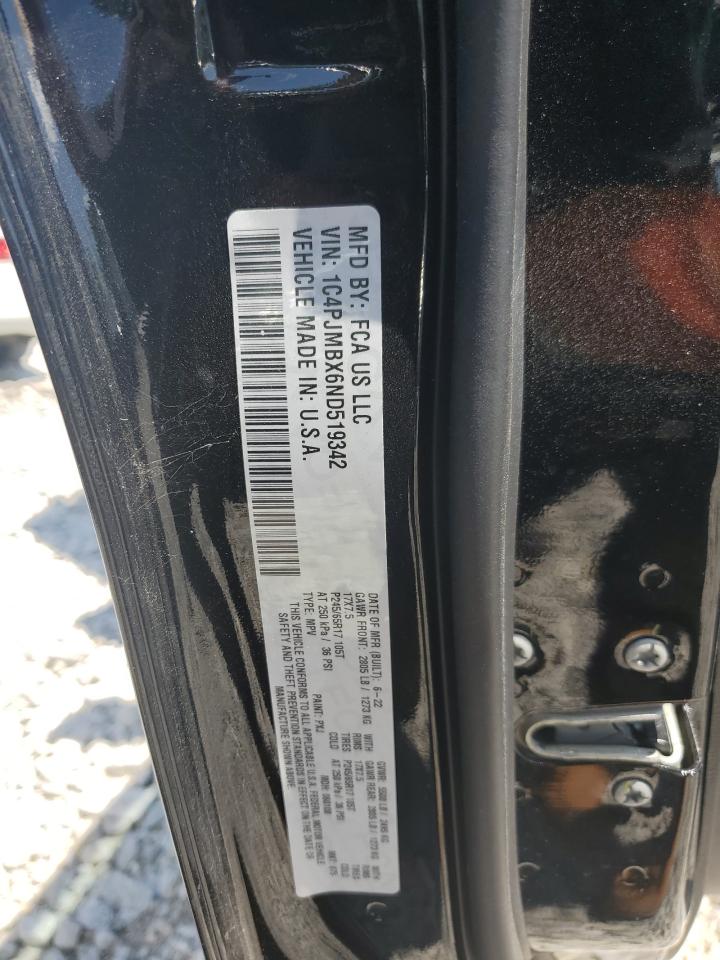 2022 Jeep Cherokee Trailhawk VIN: 1C4PJMBX6ND519342 Lot: 62802154