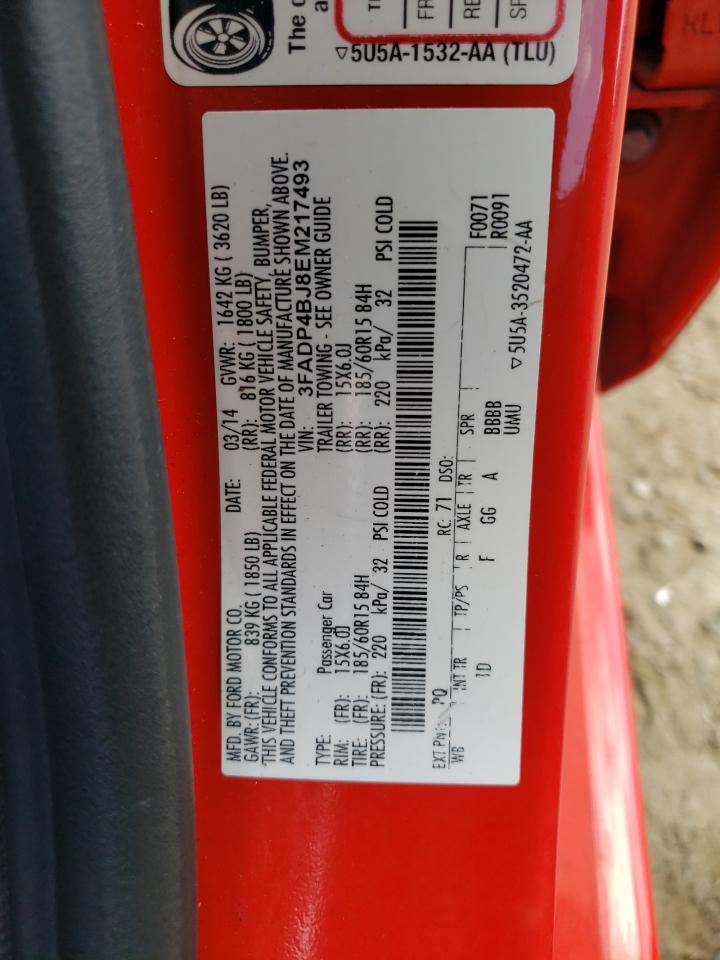 2014 Ford Fiesta Se VIN: 3FADP4BJ8EM217493 Lot: 65123174