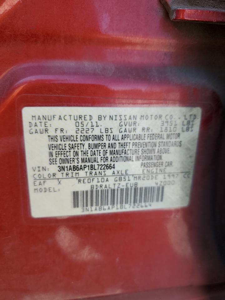 2011 Nissan Sentra 2.0 VIN: 3N1AB6AP1BL722664 Lot: 63693534