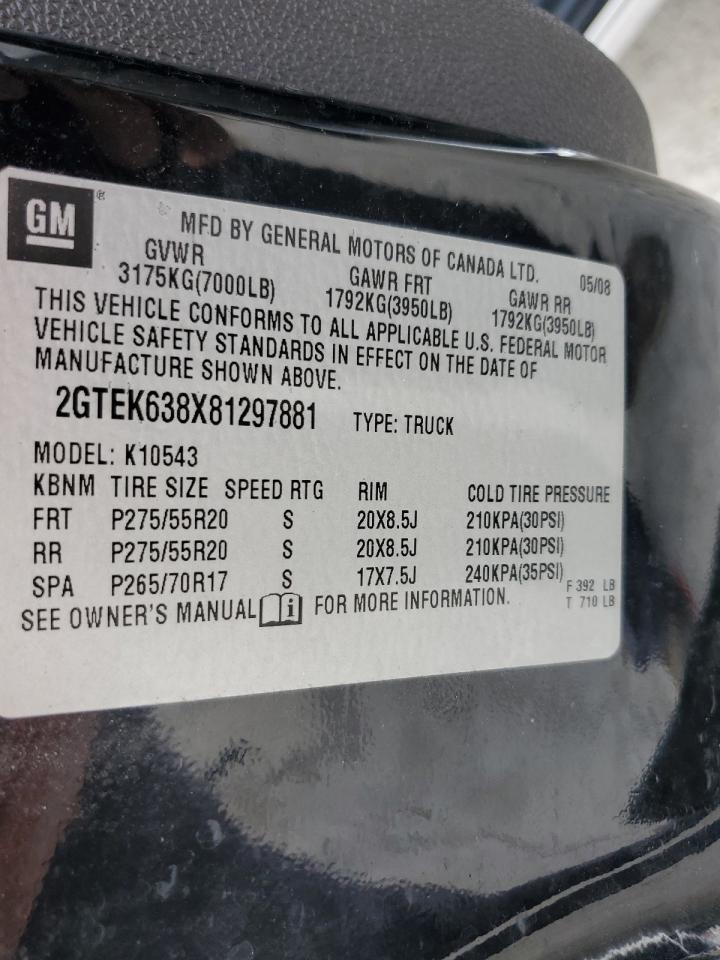 2GTEK638X81297881 2008 GMC New Sierra K1500 Denali