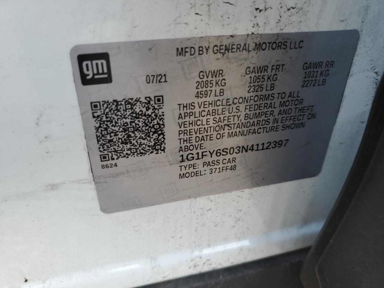 2022 Chevrolet Bolt Euv Lt VIN: 1G1FY6S03N4112397 Lot: 64412364