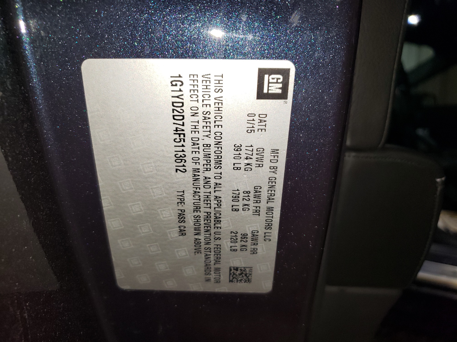 1G1YD2D74F5113612 2015 Chevrolet Corvette Stingray 2Lt