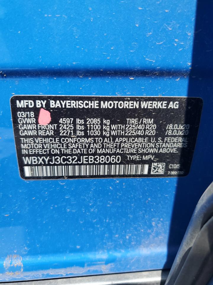 2018 BMW X2 Sdrive28I VIN: WBXYJ3C32JEB38060 Lot: 61261584