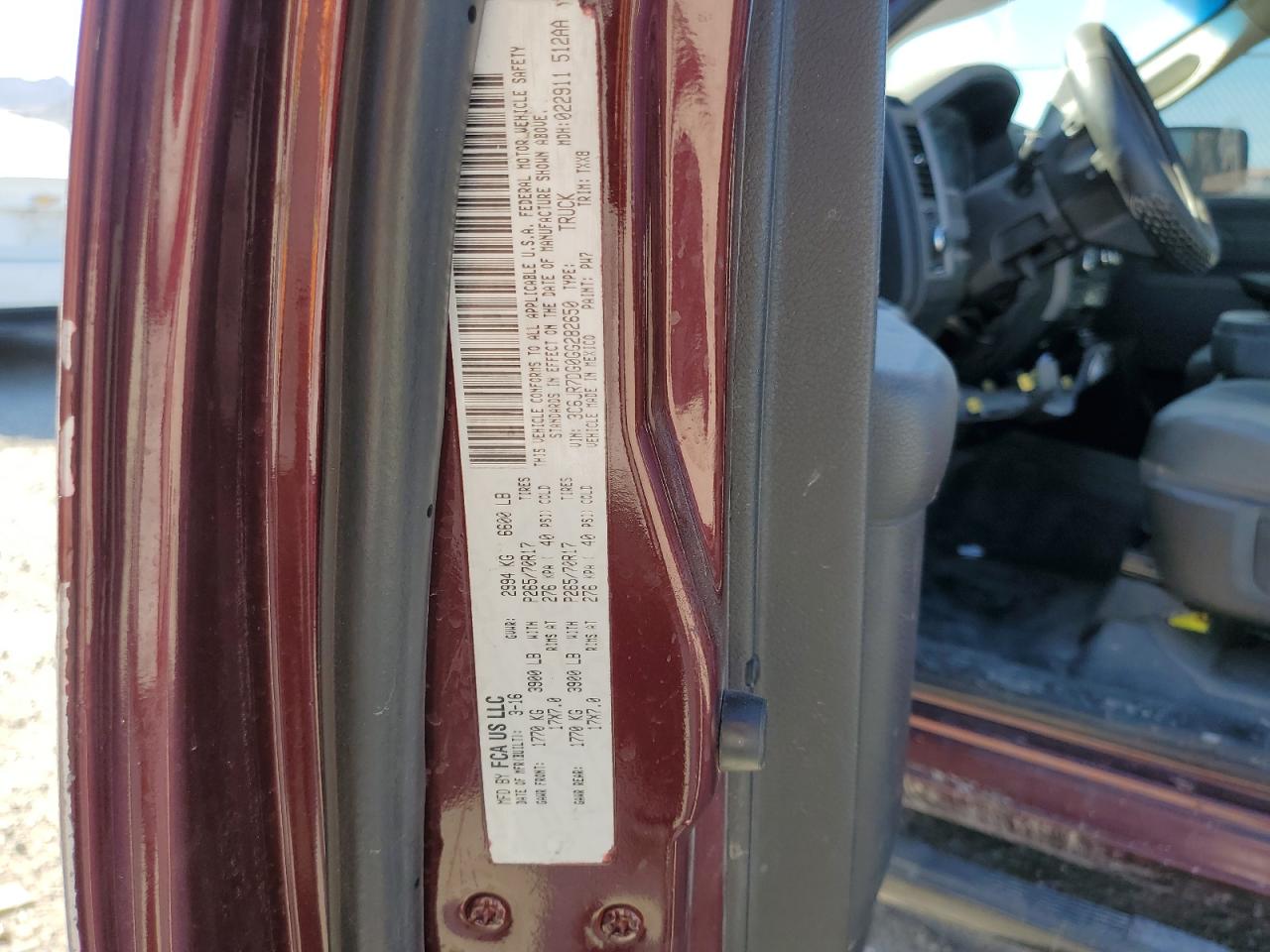 2016 Ram 1500 St VIN: 3C6JR7DG0GG282650 Lot: 60948334