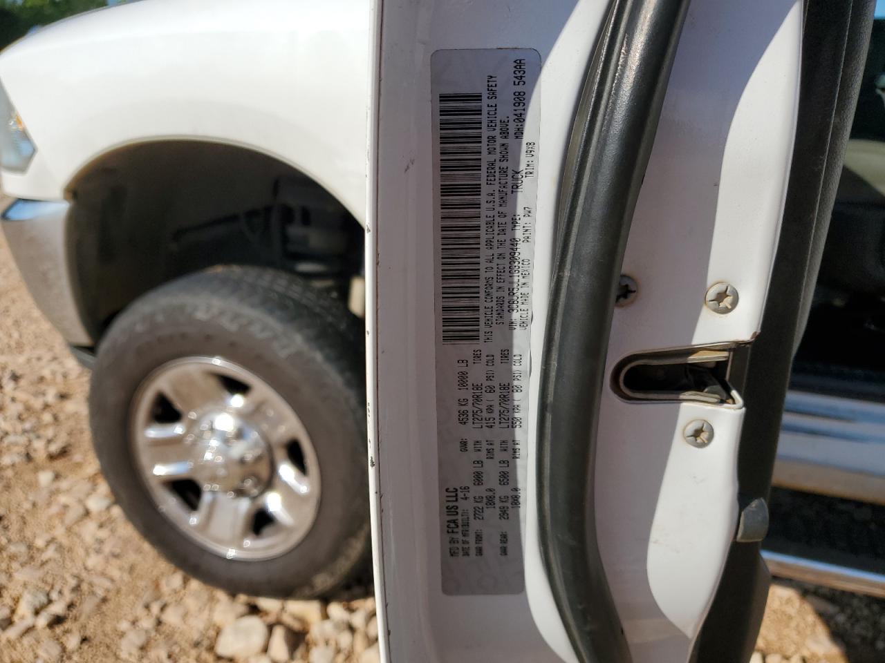 2016 Ram 2500 Slt VIN: 3C6UR5JL1GG309440 Lot: 64407354