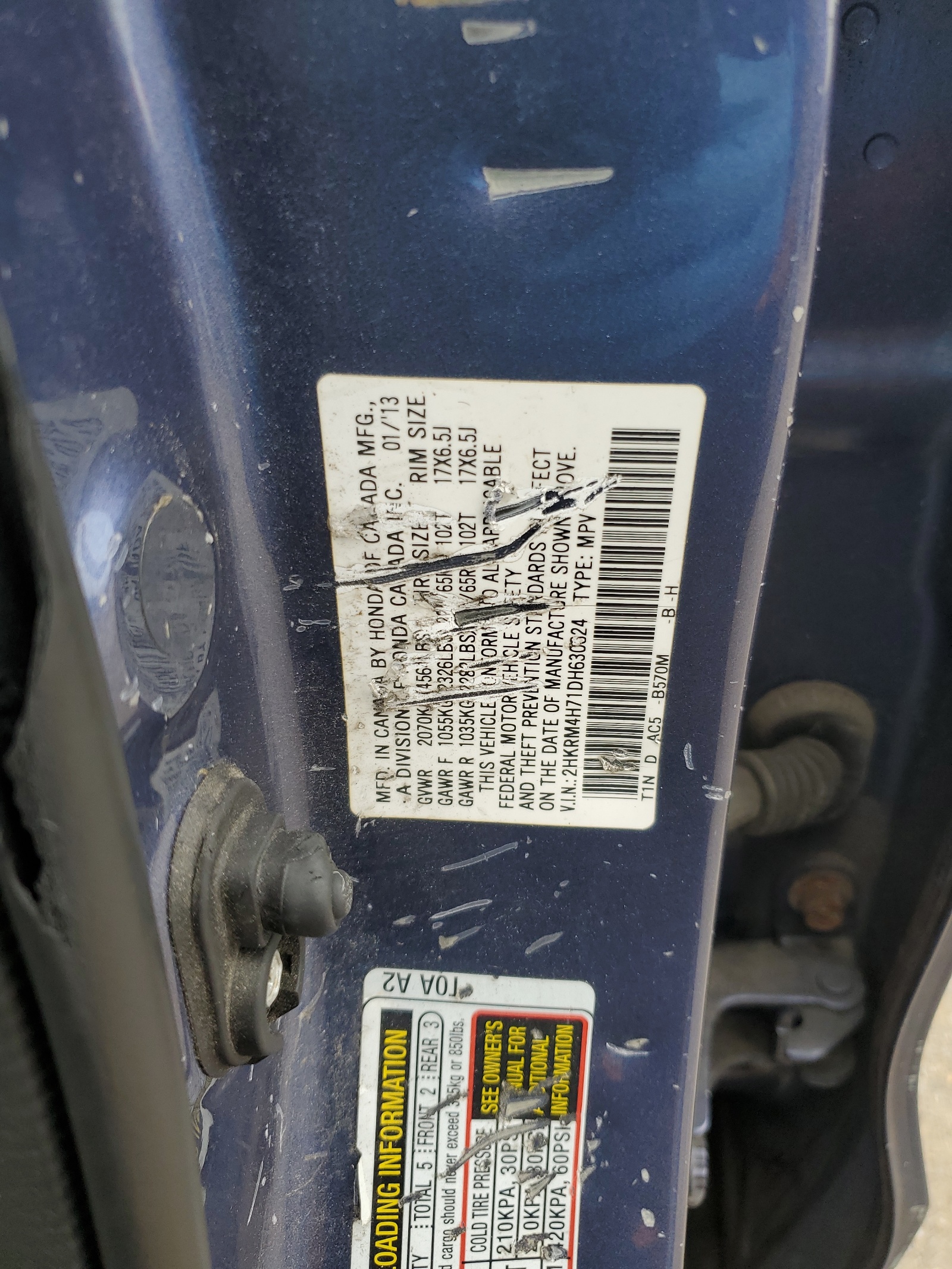 2HKRM4H71DH630624 2013 Honda Cr-V Exl