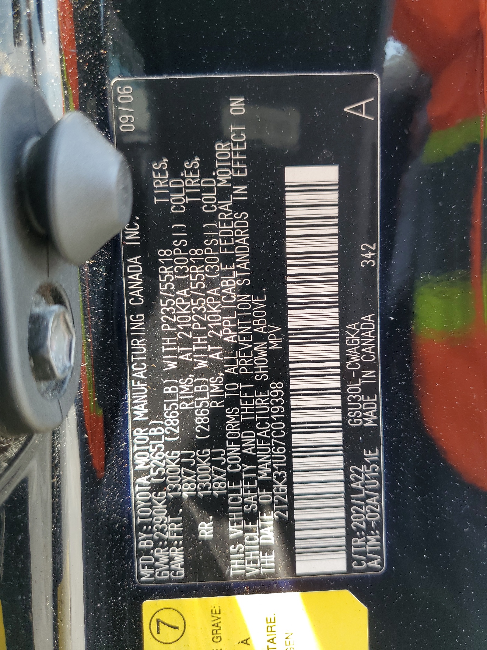 2T2GK31U67C019398 2007 Lexus Rx 350