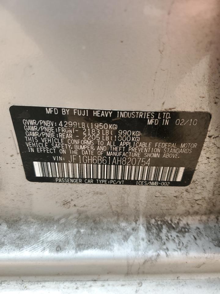 2010 Subaru Impreza 2.5I Premium VIN: JF1GH6B61AH820754 Lot: 64301114