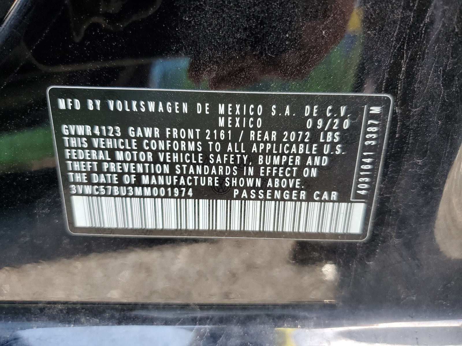 3VWC57BU3MM001974 2021 Volkswagen Jetta S