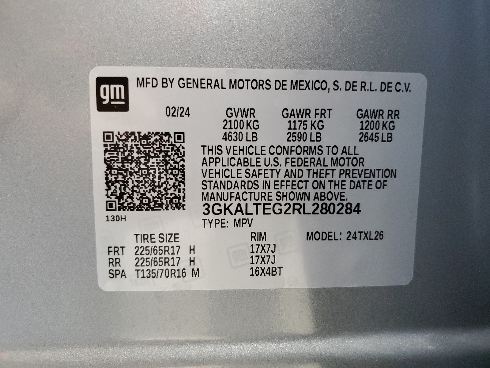 3GKALTEG2RL280284 2024 GMC Terrain Sle