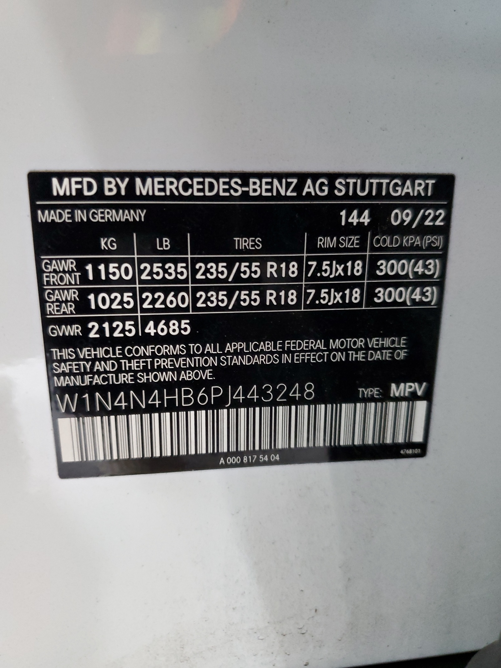 W1N4N4HB6PJ443248 2023 Mercedes-Benz Gla 250 4Matic