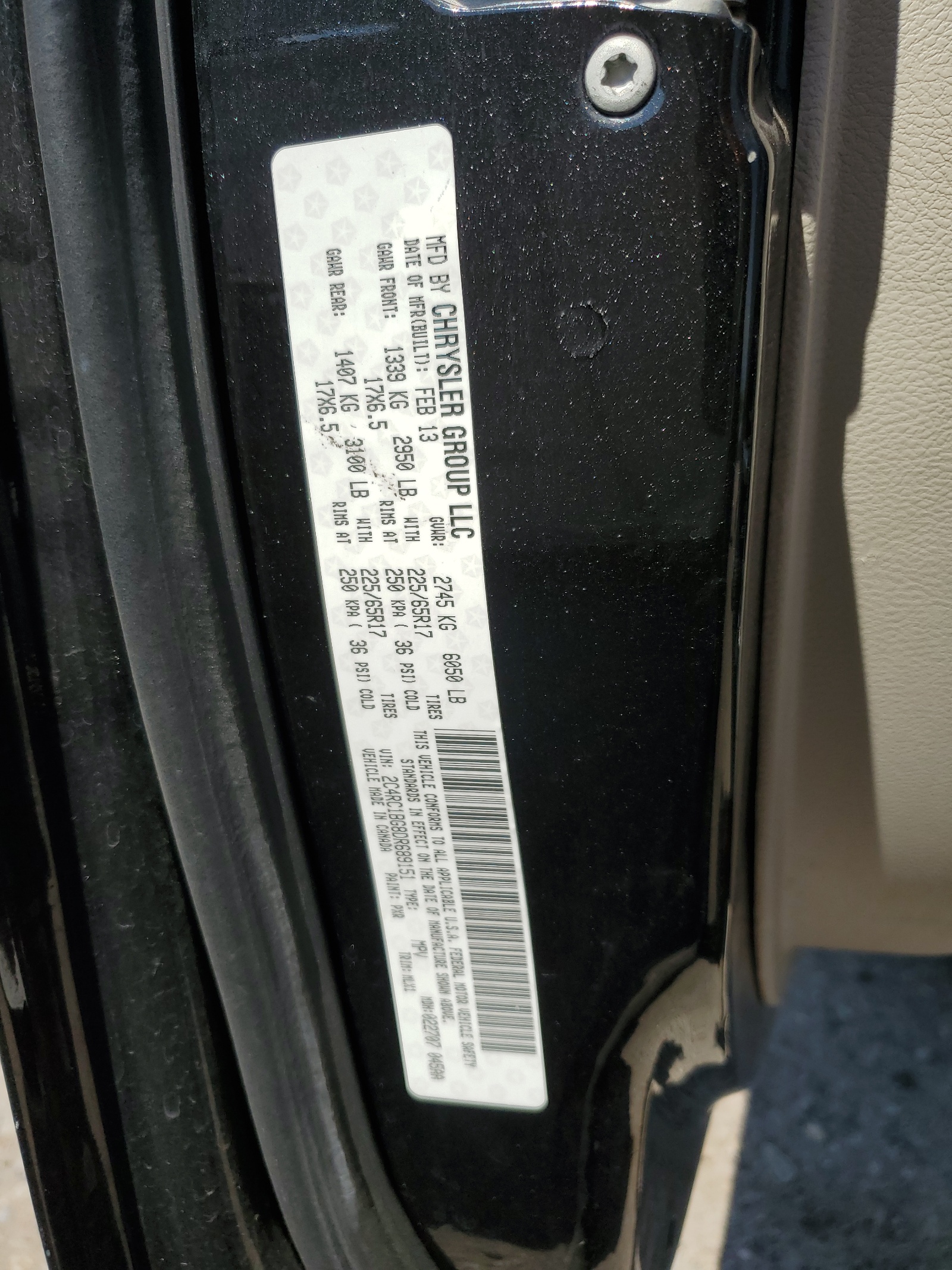 2C4RC1BG8DR689151 2013 Chrysler Town & Country Touring