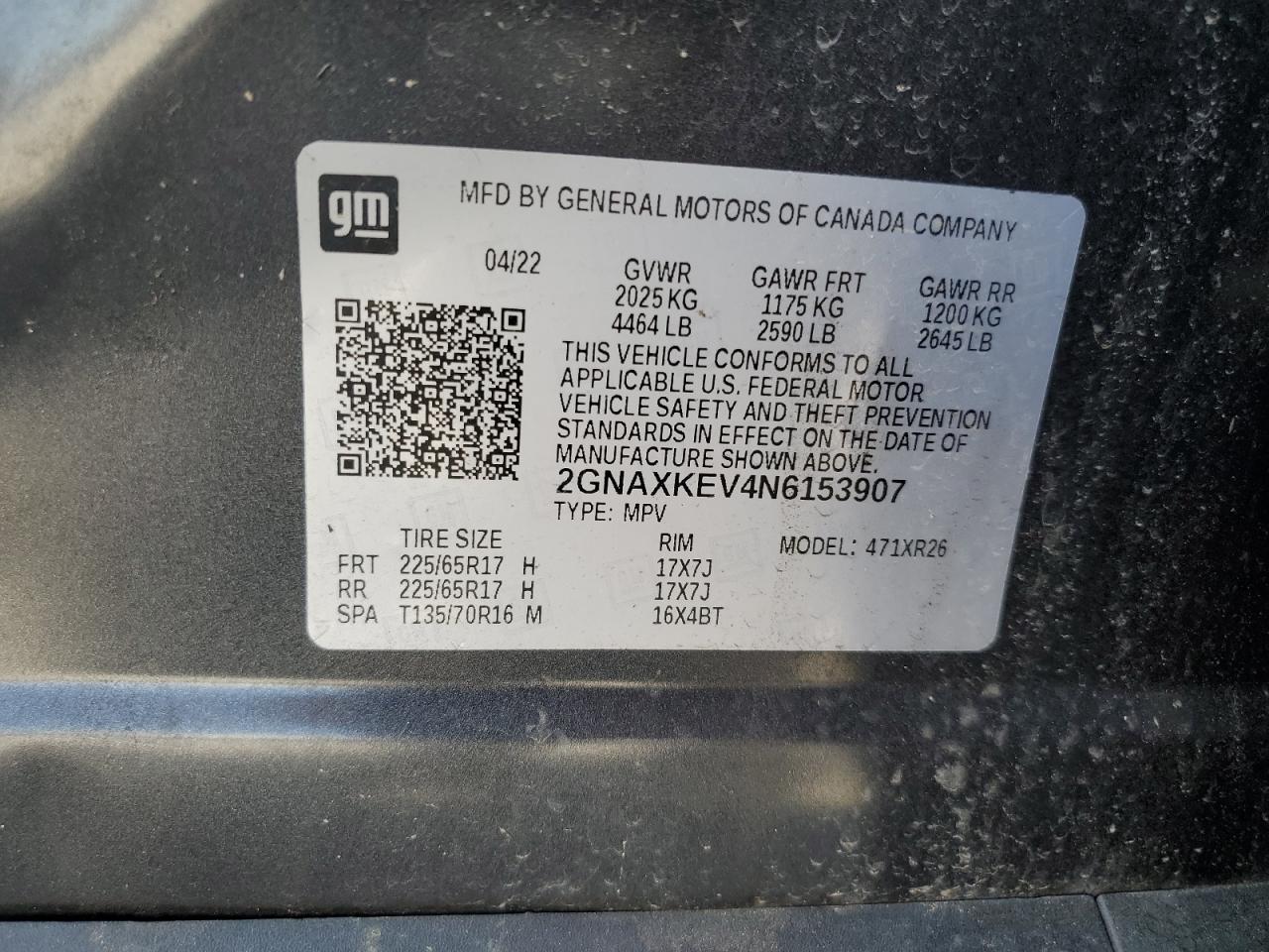 2GNAXKEV4N6153907 2022 CHEVROLET EQUINOX - Image 15