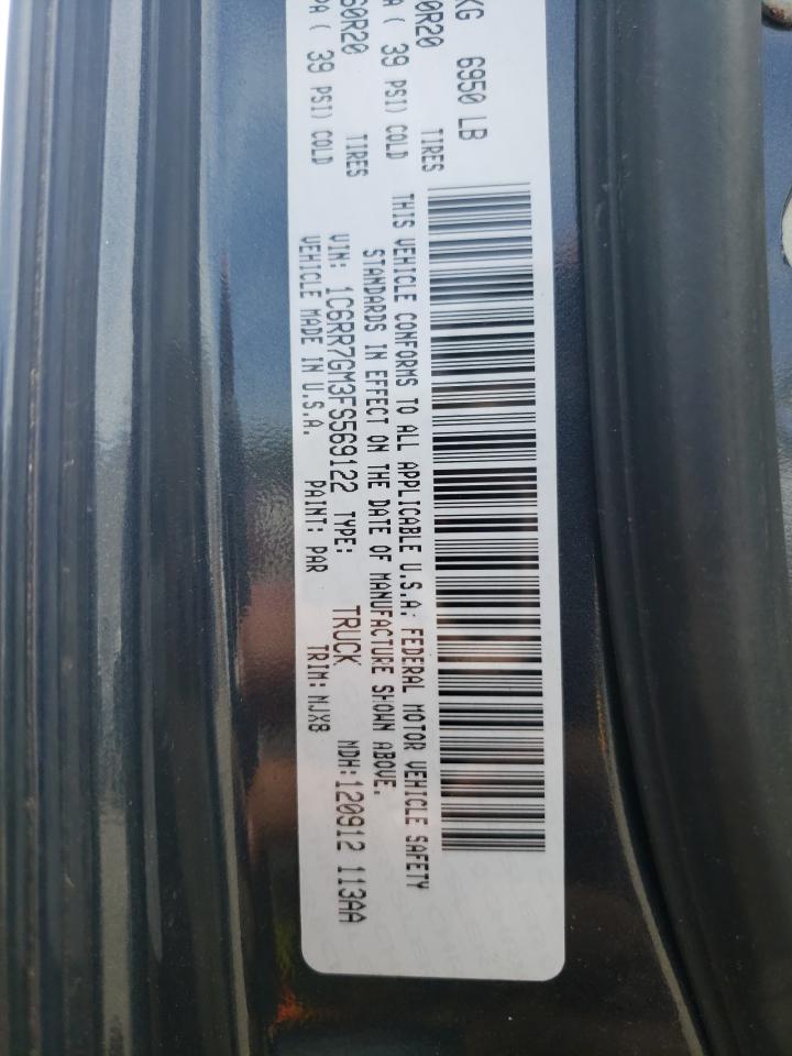 2015 Ram 1500 Slt VIN: 1C6RR7GM3FS569122 Lot: 64359904